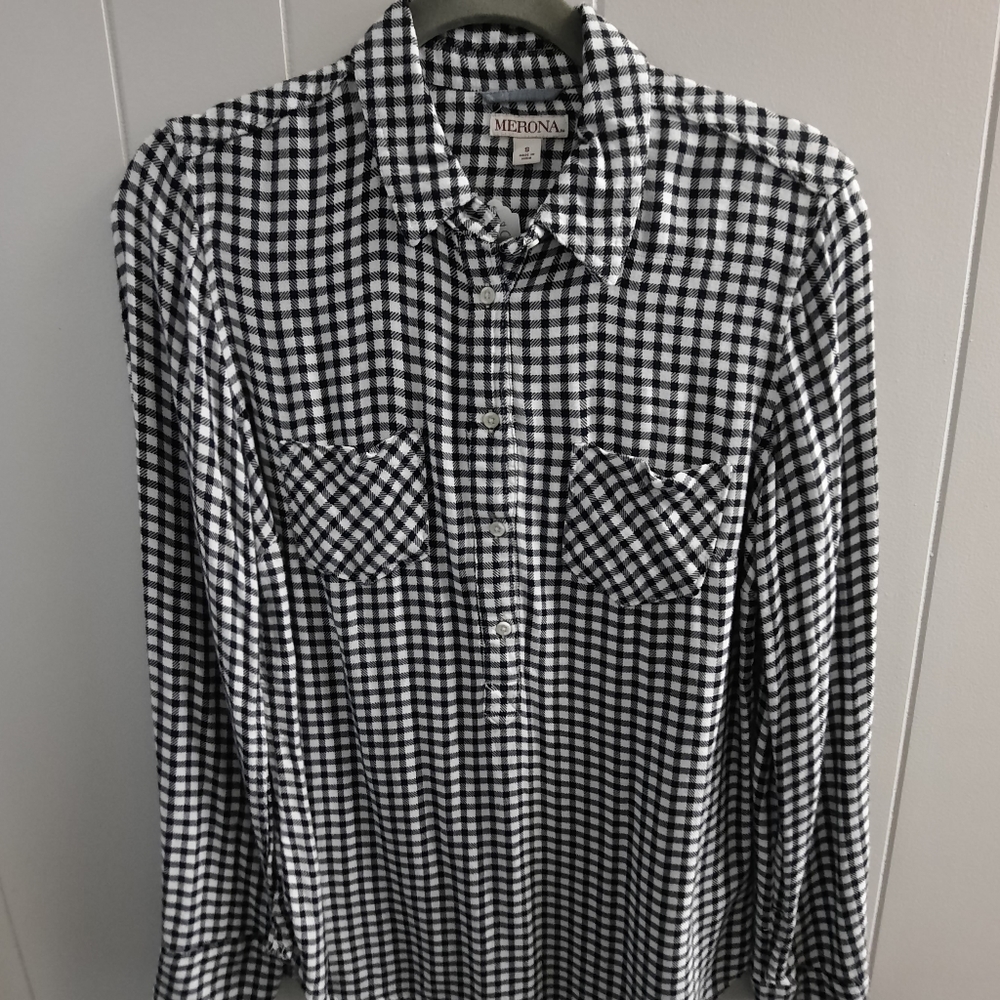 Merona Plaid Popover Tunic Size Small